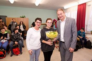Besuch des Staatssekretaers fuer Bildung, Jugend und Sport Dr. Thomas Drescher an der Oderbruch-Oberschule Neutrebbin